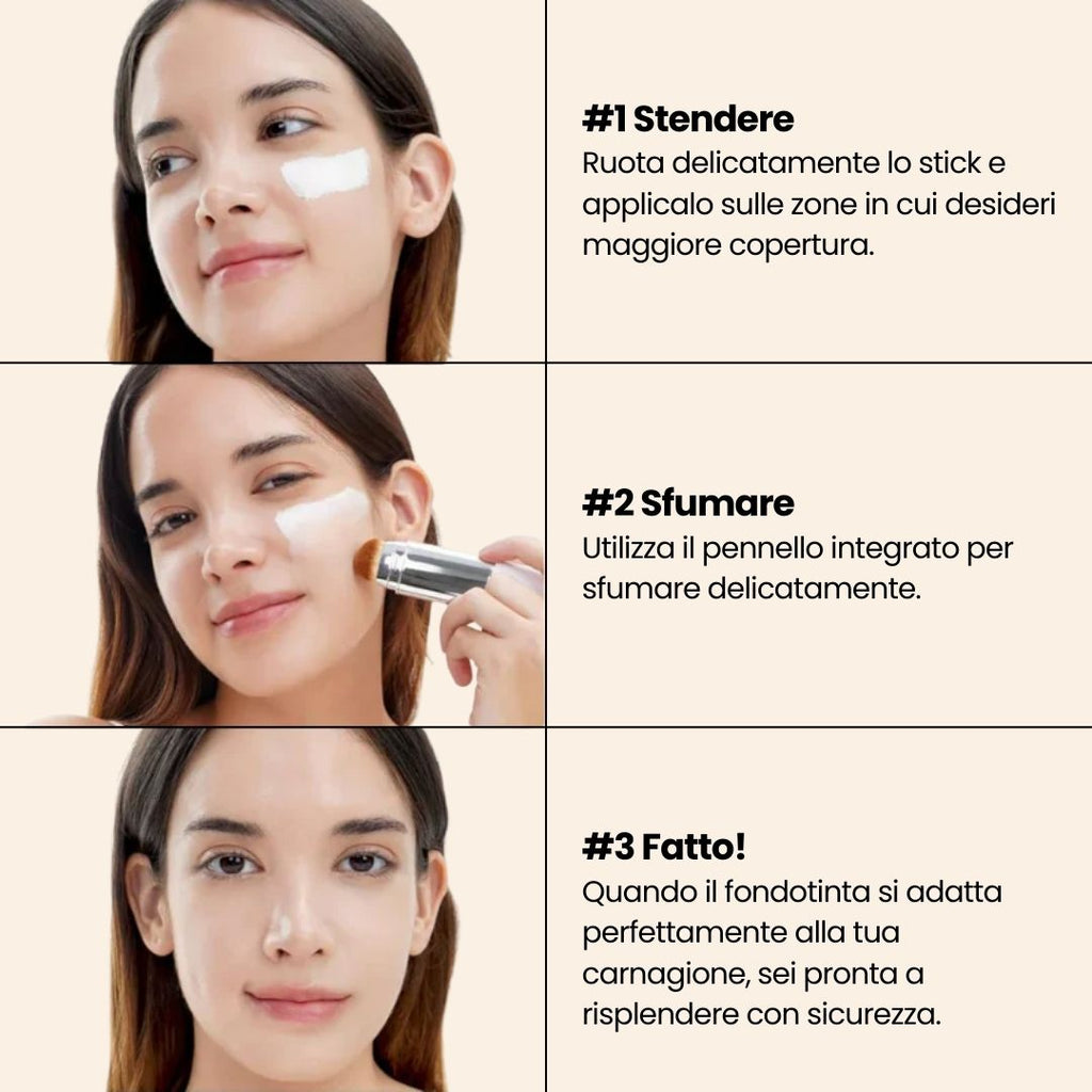 Fondotinta 2-in-1 con pennello integrato